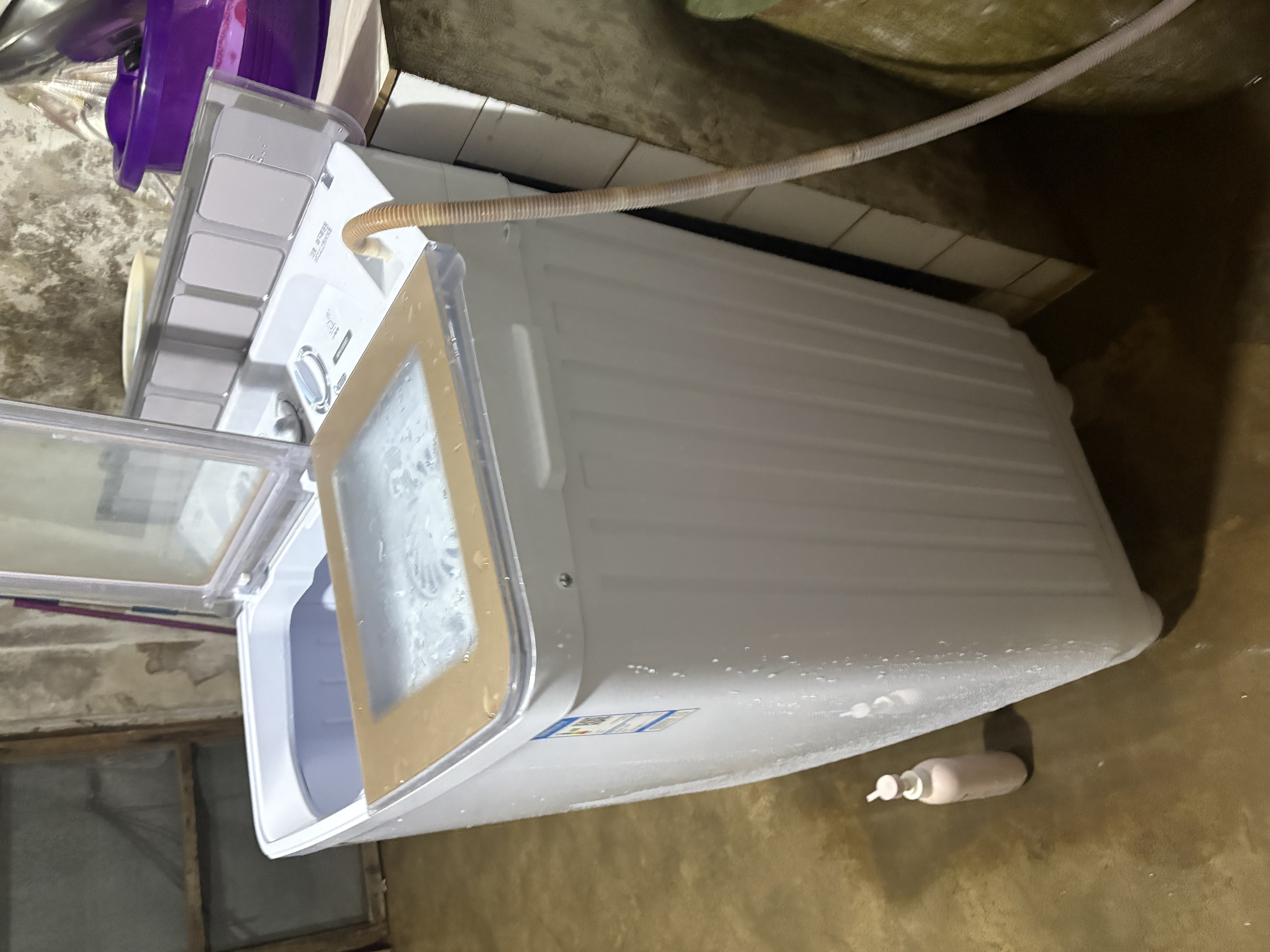 小鸭【官方店】半自动洗衣机迷你小型波轮大容量租房宿舍家用双桶双缸分区脱水甩干老式强力去污 19.5KG  洗13+脱6.5+强电机终生联保  金 双缸 实拍图