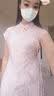 三彩【宋轶同款】小樱花2026夏新款粉色新中式旗袍连衣裙鱼尾裙女C 晒单实拍图