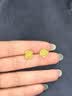 中国黄金（CHINA GOLD）18K金小方糖耳钉女款直针款养耳洞耳饰七夕情人节礼物送女友爱人 18K金小方糖耳钉 约0.45g 实拍图