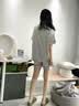 南极人（Nanjiren）可爱冰丝睡衣女款夏季短袖带胸垫2026新款夏凉感大码外穿家居服女 ABL-20085 【免穿文胸 凉感冰雪丝】 L 【推荐体重约100-120斤】 实拍图