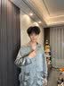 DOEO2026新款真丝睡衣男夏薄款送男友轻奢高级感桑蚕丝家居服礼盒套装 银杏【长袖+长裤】 M 100-120斤 实拍图