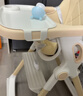 曼乐兔宝宝餐椅吃饭多功能可折叠便捷家用婴幼儿0-6岁成长学坐餐桌座椅 卡其原色【双餐盘/PU皮革坐垫】 餐盘可调节宝宝防侧翻吃饭座椅 实拍图