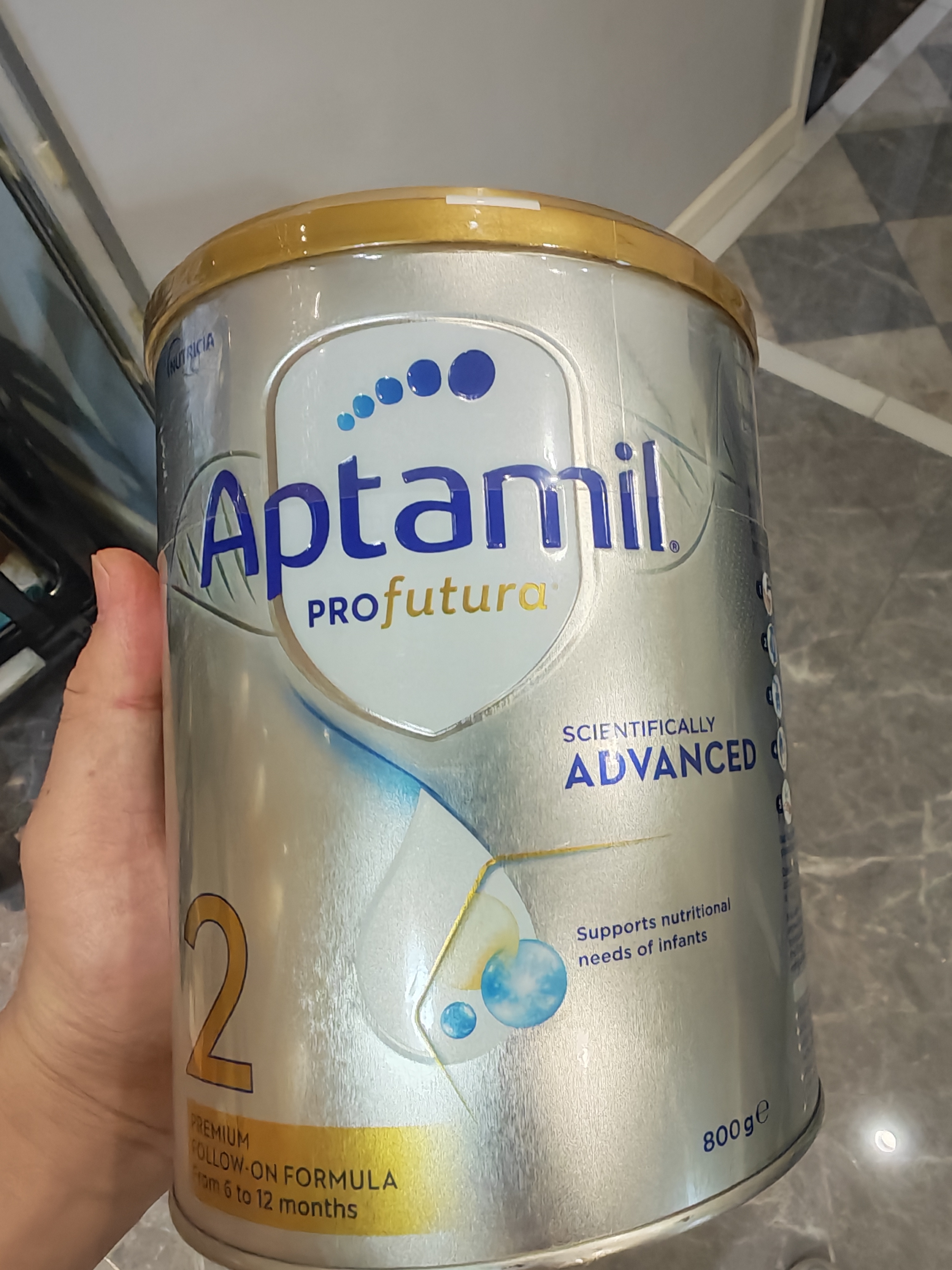 爱他美（Aptamil）澳洲白金版 含DHA叶黄素 婴幼儿配方牛奶粉 新西兰原装进口 2段 800g 【6-12月】效期28年3-28年7月 1罐装【咨询领券 更划算】 实拍图