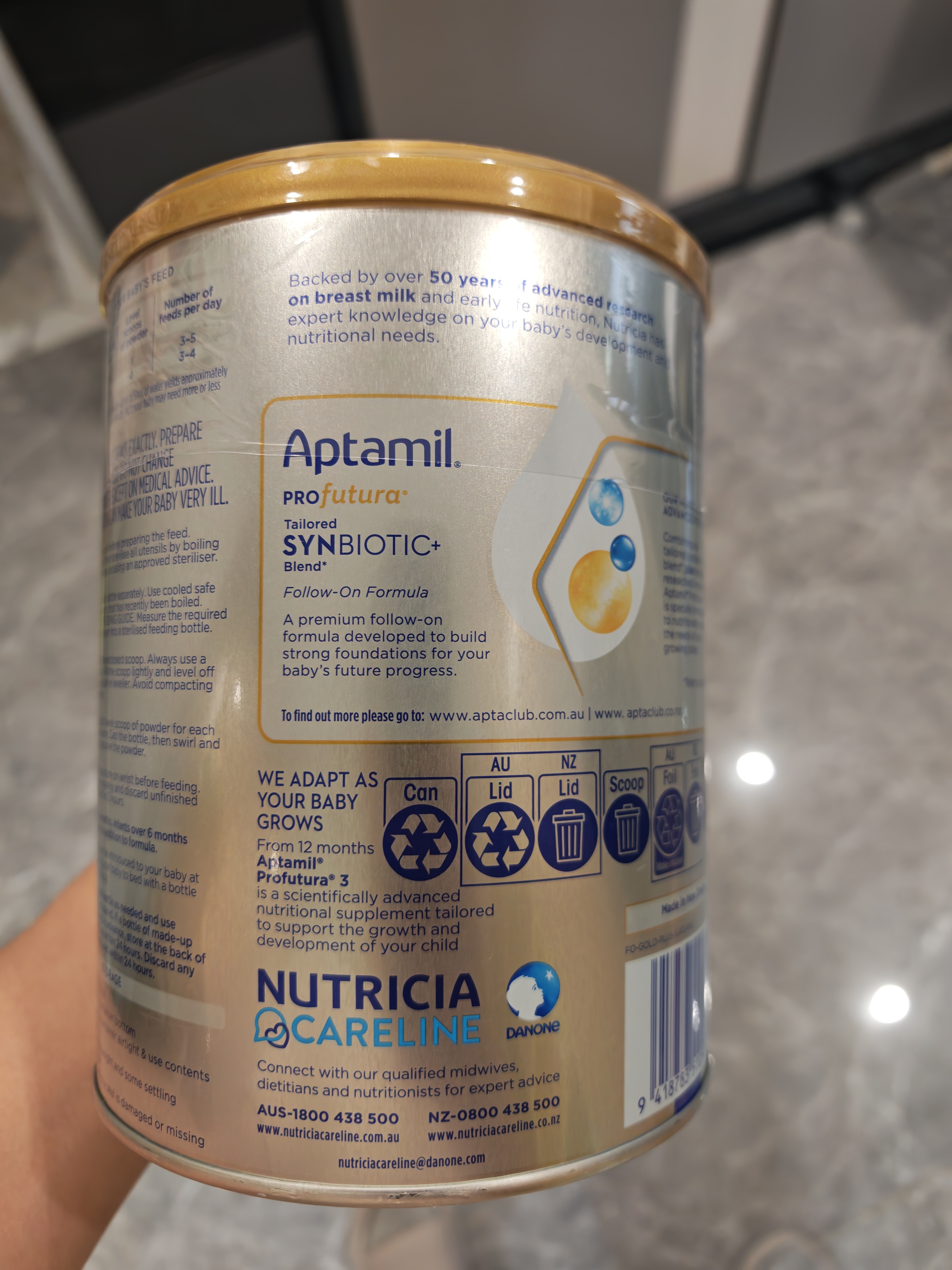 爱他美（Aptamil）澳洲白金版 含DHA叶黄素 婴幼儿配方牛奶粉 新西兰原装进口 2段 800g 【6-12月】效期28年3-28年7月 1罐装【咨询领券 更划算】 实拍图