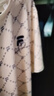 FILA FUSION斐乐潮牌情侣款针织短袖衫夏季时尚宽松纯棉T恤 麦乳色-BG L 175/96A 实拍图