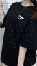 BOY LONDON【满天星】夏季男女同款短袖渐变烫钻印花时尚T恤N01107 黑色 L 实拍图
