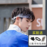安之尚 发带 男嘻哈发箍头套字母头巾宽边运动男士发带健身头带男 a520-白色 实拍图