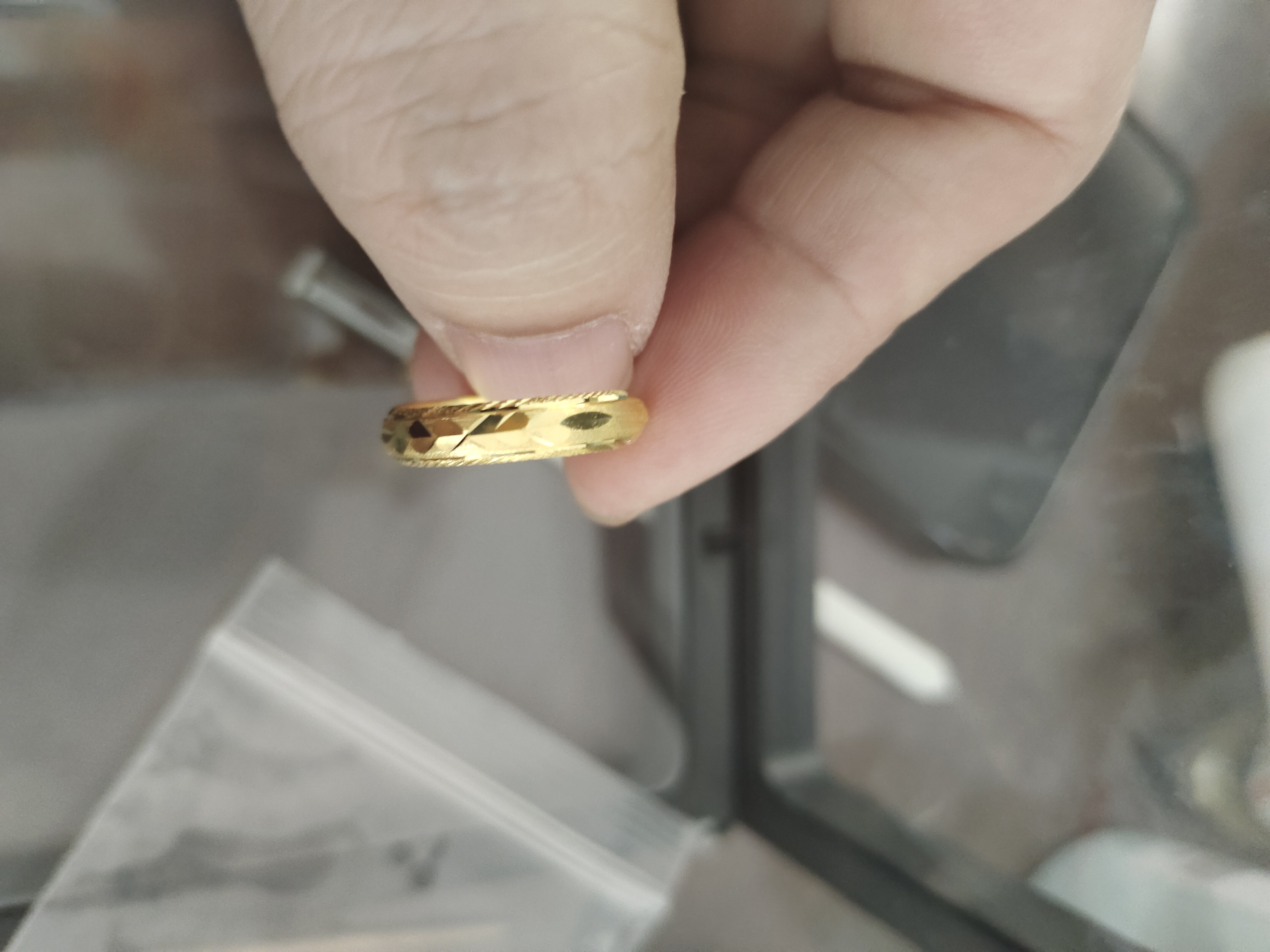 老庙黄金足金耳环批花C形耳钉耳圈送老婆送妈妈送女友生日礼物 实拍图
