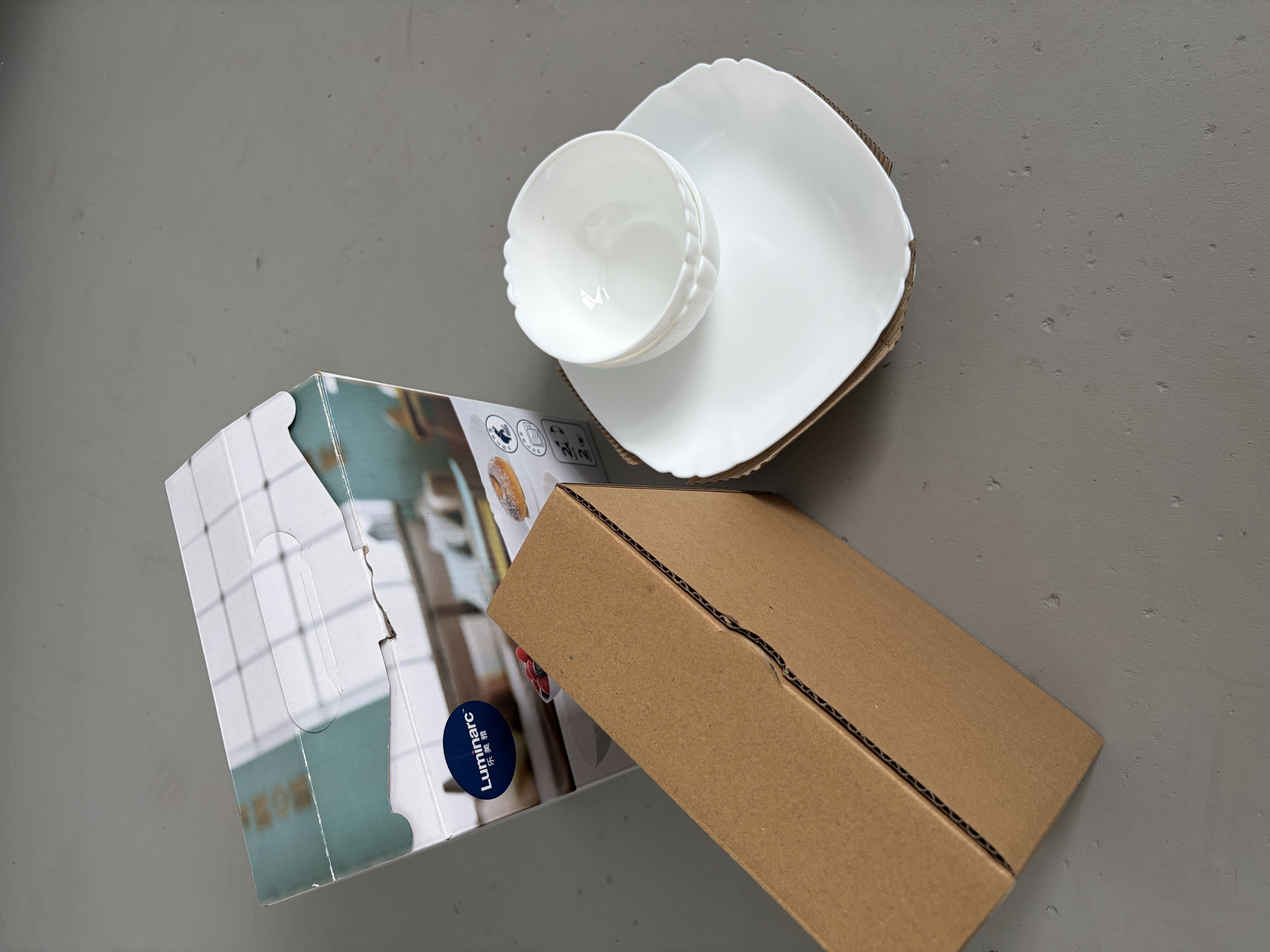 乐美雅白玉玻璃露特莎餐具4件套耐热玻璃微波炉可用碗盘餐具 实拍图