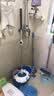 全方位通用旋转拖把杆新款自动脱水配件家用墩布地拖布杆单杆不带桶 全方位_防滑丝一体杆（咖） 不锈钢盘 1个加厚棉头 实拍图