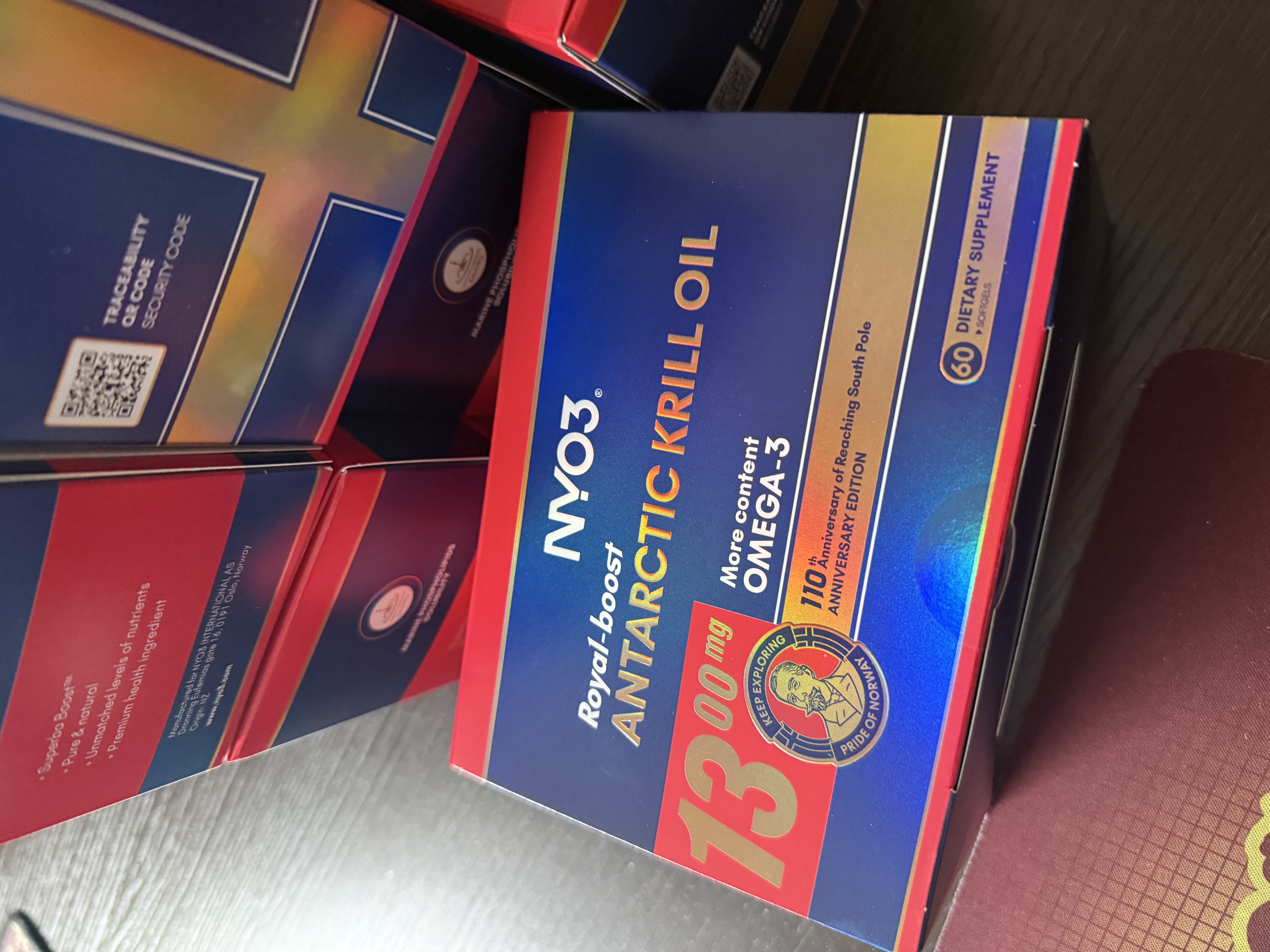 NYO3 至尊阿蒙森南极磷虾油 73%磷脂 1300mg60粒*3盒装 实拍图