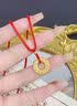 中国黄金（CHINA GOLD）足金吊坠男女款花丝镂空平安扣项链红绳挂坠情人节生日礼物送女友 平安扣吊坠+古法金珠【红绳】约1.3g 实拍图