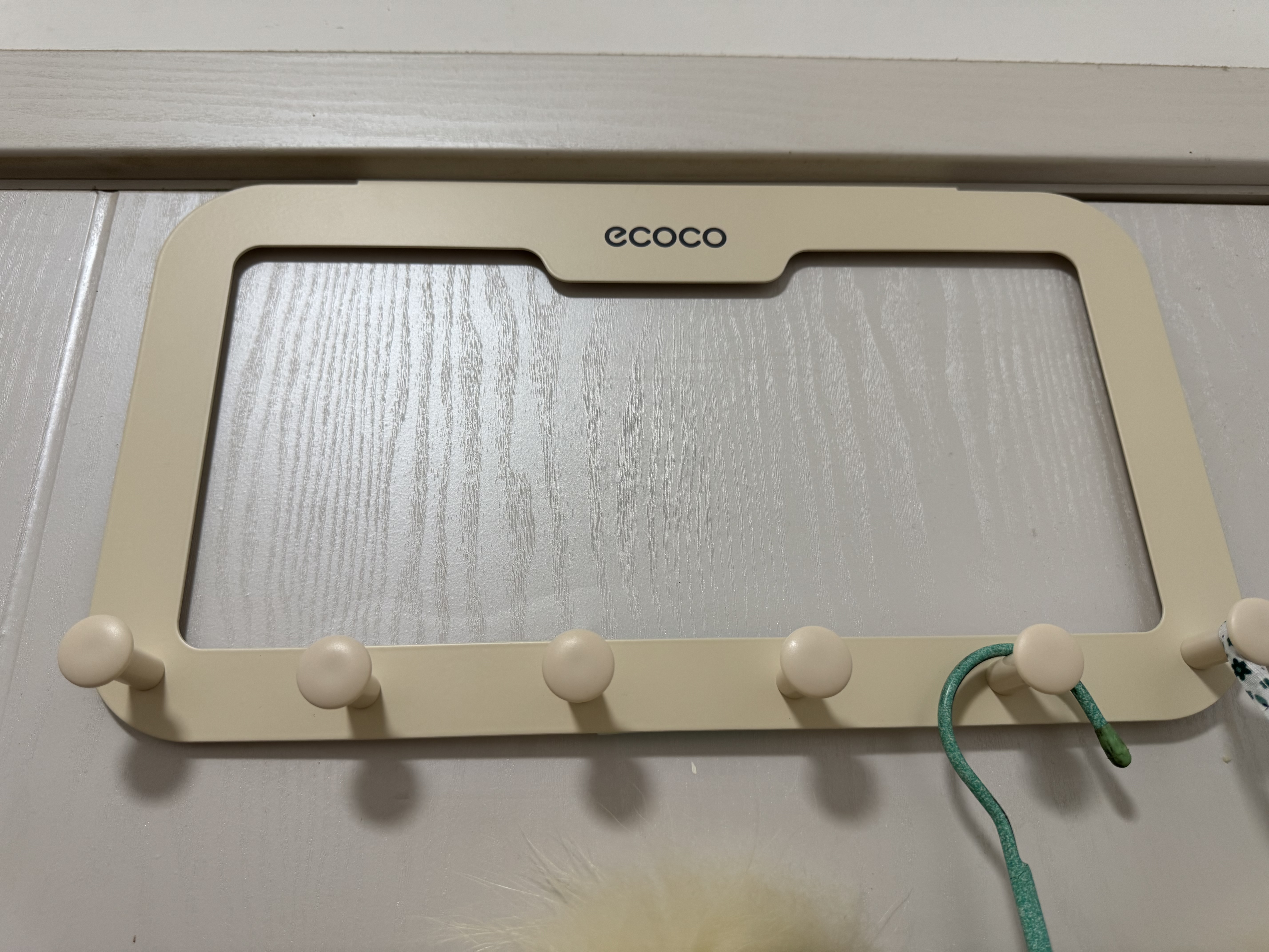 ecoco强力门后挂钩挂衣架创意无痕粘钩衣帽钩衣服壁挂浴室免钉衣挂 奶油【倒钩款】限门厚4.5CM以内 实拍图