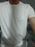 战浩【2件】冰丝莫代尔棉短袖t恤男夏季青年薄纯白色打底衫圆领半袖体 白色+白色 L 建议【120-135斤】 实拍图