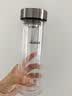 希诺抗菌玻璃杯双层防烫办公车载水杯男高档泡茶杯子XN-9607KT 410ml 实拍图