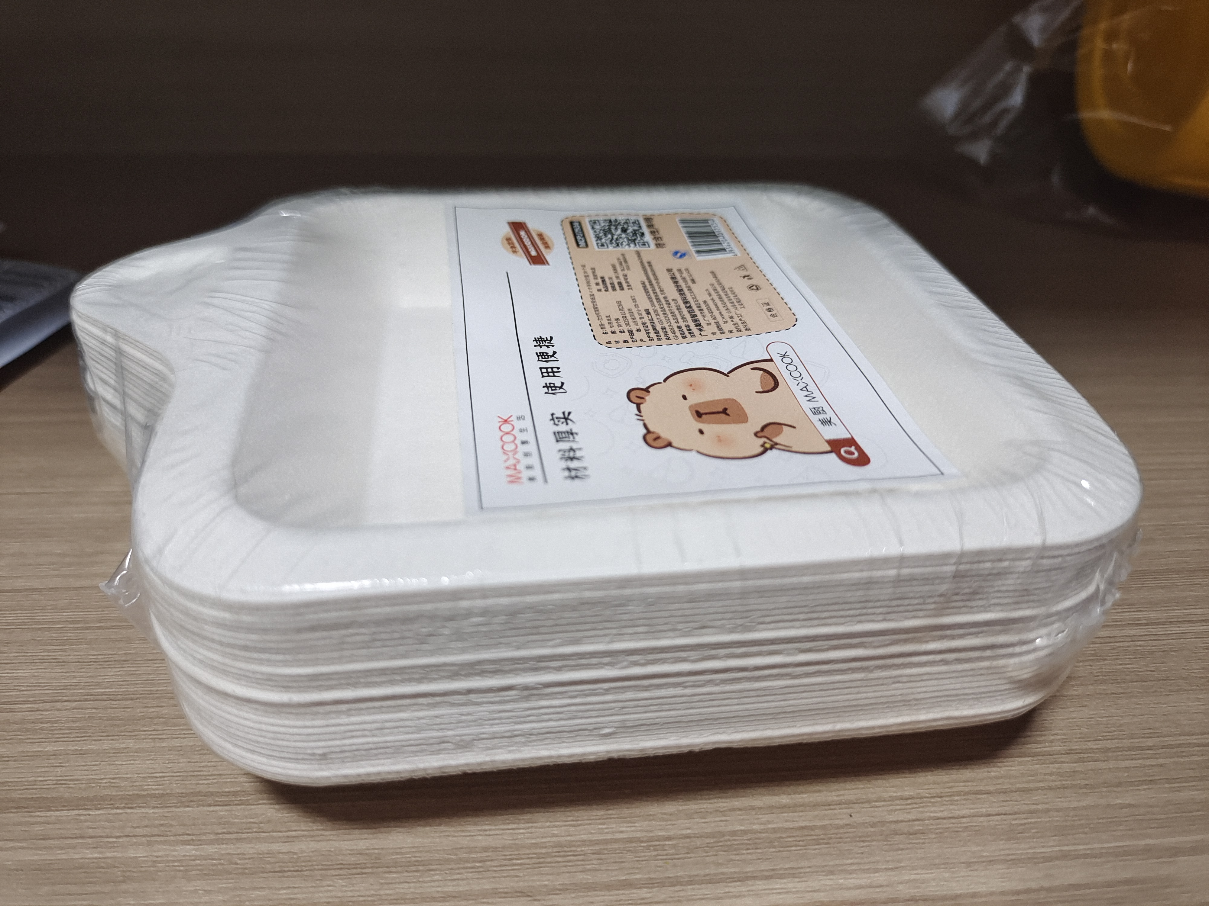 美丽雅一次性饭盒餐盒圆形带盖500ml*30套食品级野餐外卖水果打包盒汤碗 实拍图