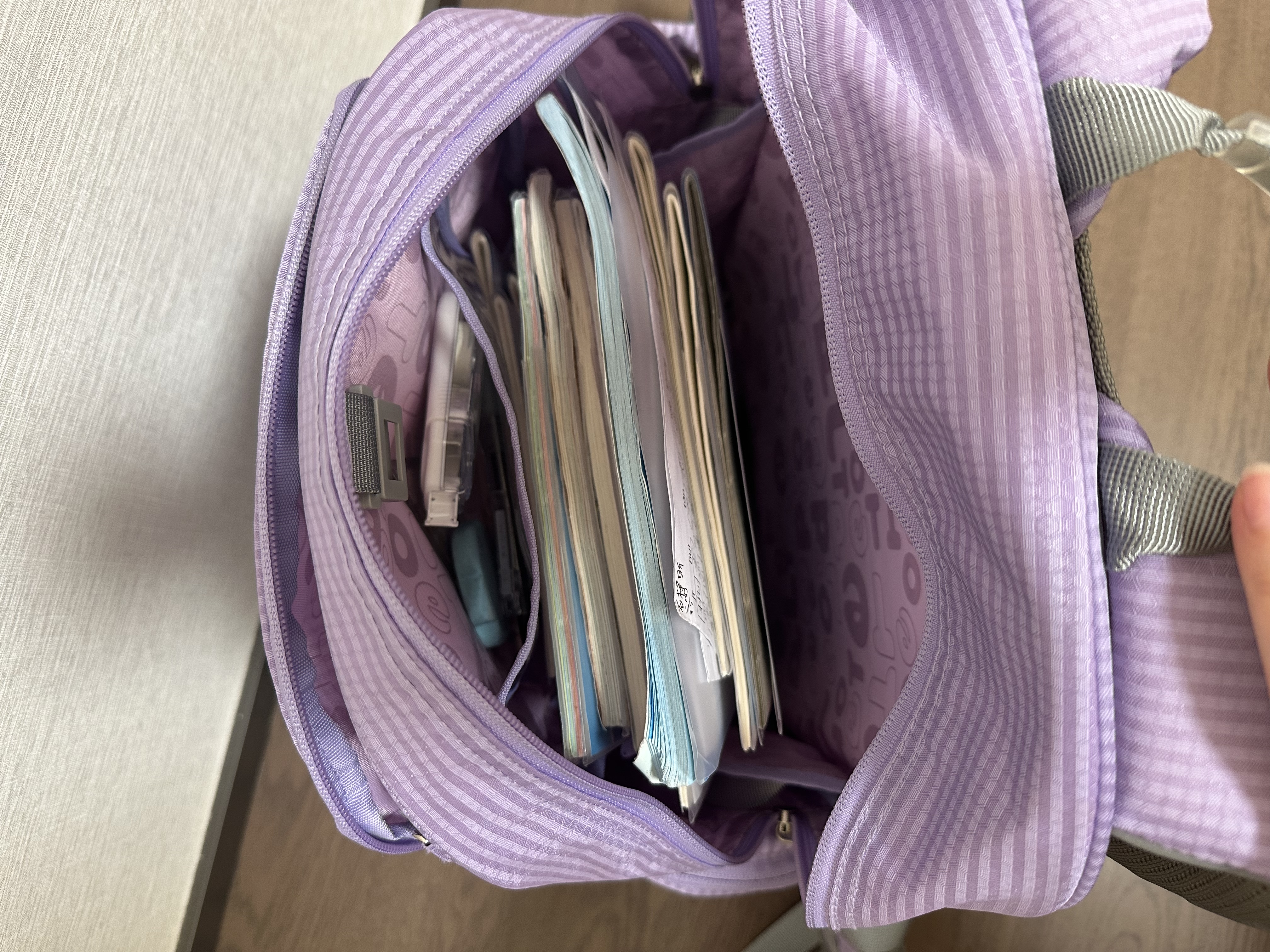 乐同书包人体工学儿童护脊书包 小学生书包双肩加厚S肩带简约轻便分层 中童4-6年级 | 芋紫色 实拍图