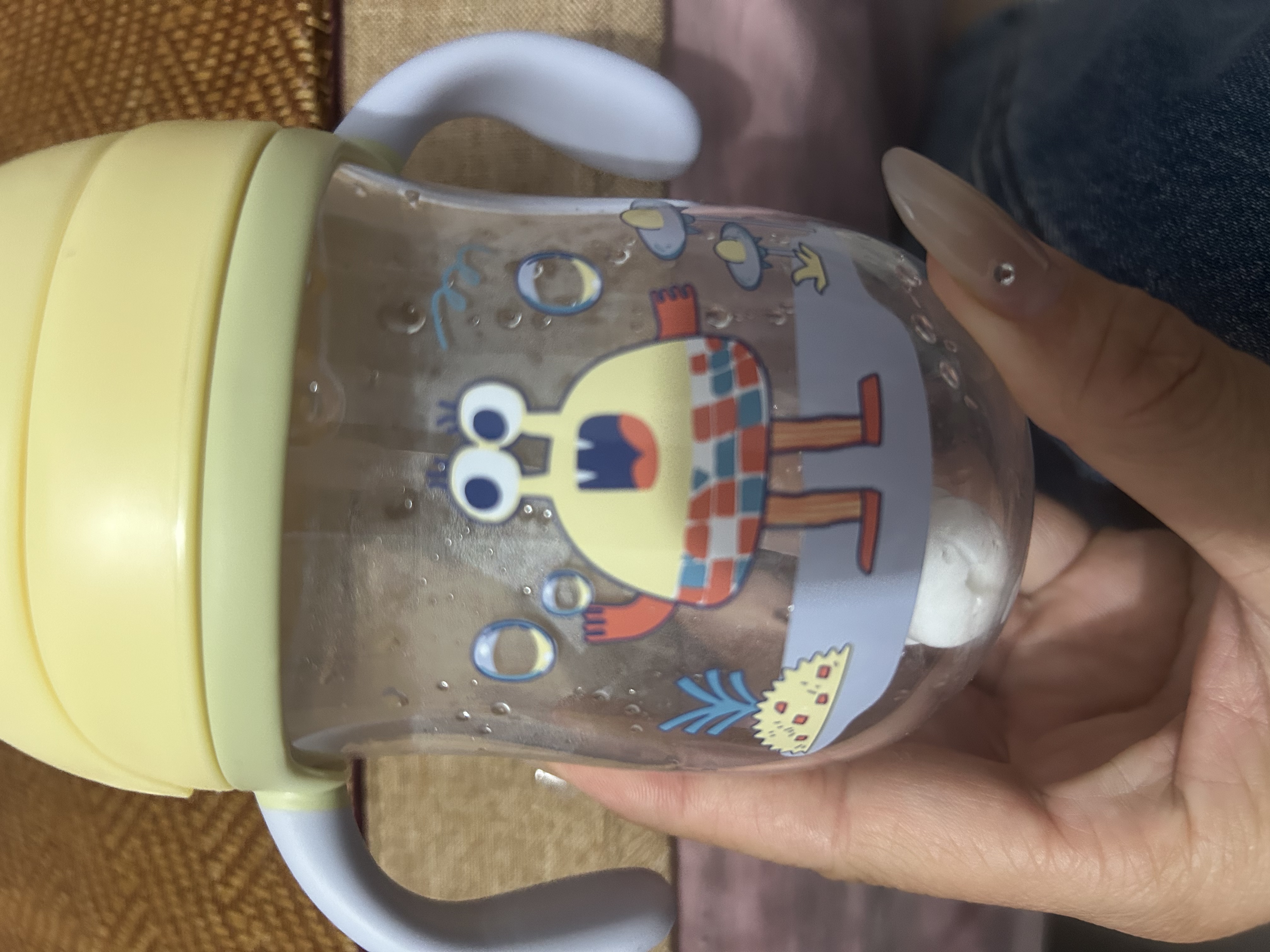 babycare学饮杯鸭嘴杯6个月以上儿童水杯直饮吸管奶瓶防呛重力球吸管杯 Tritan奶油黄 【吸管】 实拍图