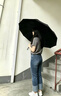 冇力24骨全自动黑胶碰击布晴雨伞防紫外线防风便携 实拍图