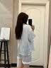 南极人（Nanjiren）可爱冰丝睡衣女款夏季短袖带胸垫2026新款夏凉感大码外穿家居服女 ABL-20085 【免穿文胸 凉感冰雪丝】 L 【推荐体重约100-120斤】 实拍图