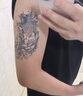 优家（UPLUS）草本果汁纹身贴4张男士虎+鱼花臂手臂刺青持久防水不反光仿真贴纸 实拍图