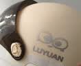 绿源（Luyuan）电动车头盔电瓶车3c认证摩托车头盔女男通用四季盔半盔防晒安全帽 卡其色-大眼精灵-防晒长镜 【不带护耳】 实拍图