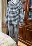 MUJI[自营限定款]男士无侧缝 双层纱织睡衣 纯棉家居服 藏青色格纹 S 实拍图