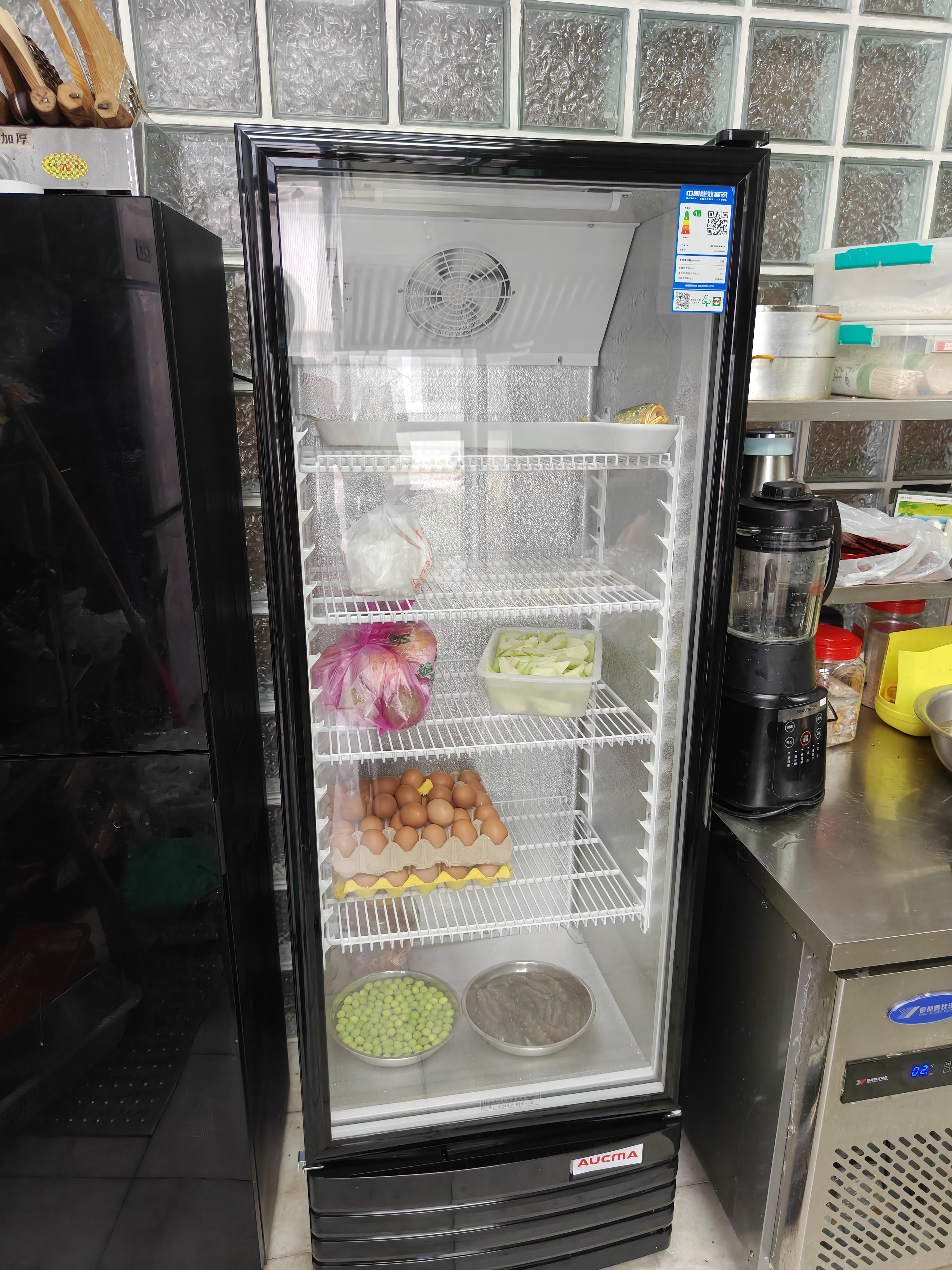 澳柯玛（AUCMA）展示柜冷藏保鲜柜单门立式饮料柜商用冰箱冷柜啤酒柜超市冰柜冷饮陈列柜大容量 329升黑色丨风冷除霜丨1级能效 329SNEH 实拍图