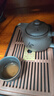 赏福茶盘家用轻奢现代小型沥储水式茶台功夫茶具竹茶盘简约托盘 SS黑色密胺古纹茶盘-小号 【尺寸看图标注】 实拍图