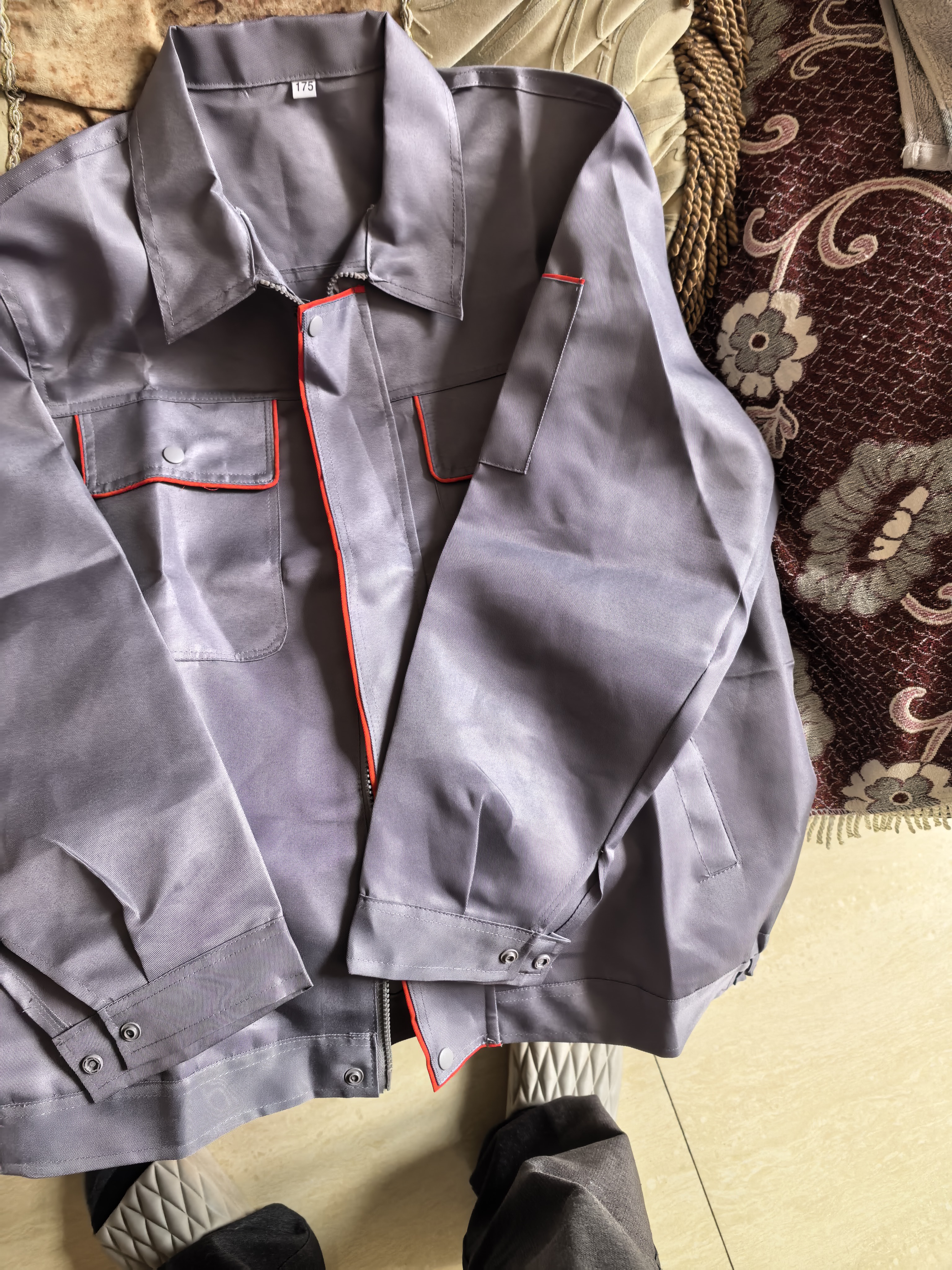 工作服装男春秋款工作服工厂车间汽修建筑单件/套装/劳保服工装 浅灰色（单上衣） XL 实拍图