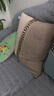 Avigers棉麻沙发抱枕靠垫新中式大靠枕办公室汽车护腰靠背垫不含芯定制 咖条纹中拼 浅咖米色 60cm*60cm 含枕芯 实拍图