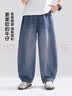 左西童装男童牛仔裤2026新款儿童薄款透气弯刀裤夏季裤子 牛仔色 120 实拍图
