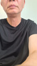 布先生春夏季短袖T恤男士纯棉小白T纯色内搭打底衫 石墨黑-V领 2XL(185) 实拍图