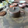 钦州坭兴陶茶壶宽口汉瓦壶广西全手工石瓢壶紫陶功夫茶具套装送礼 深古铜色 200ml 实拍图