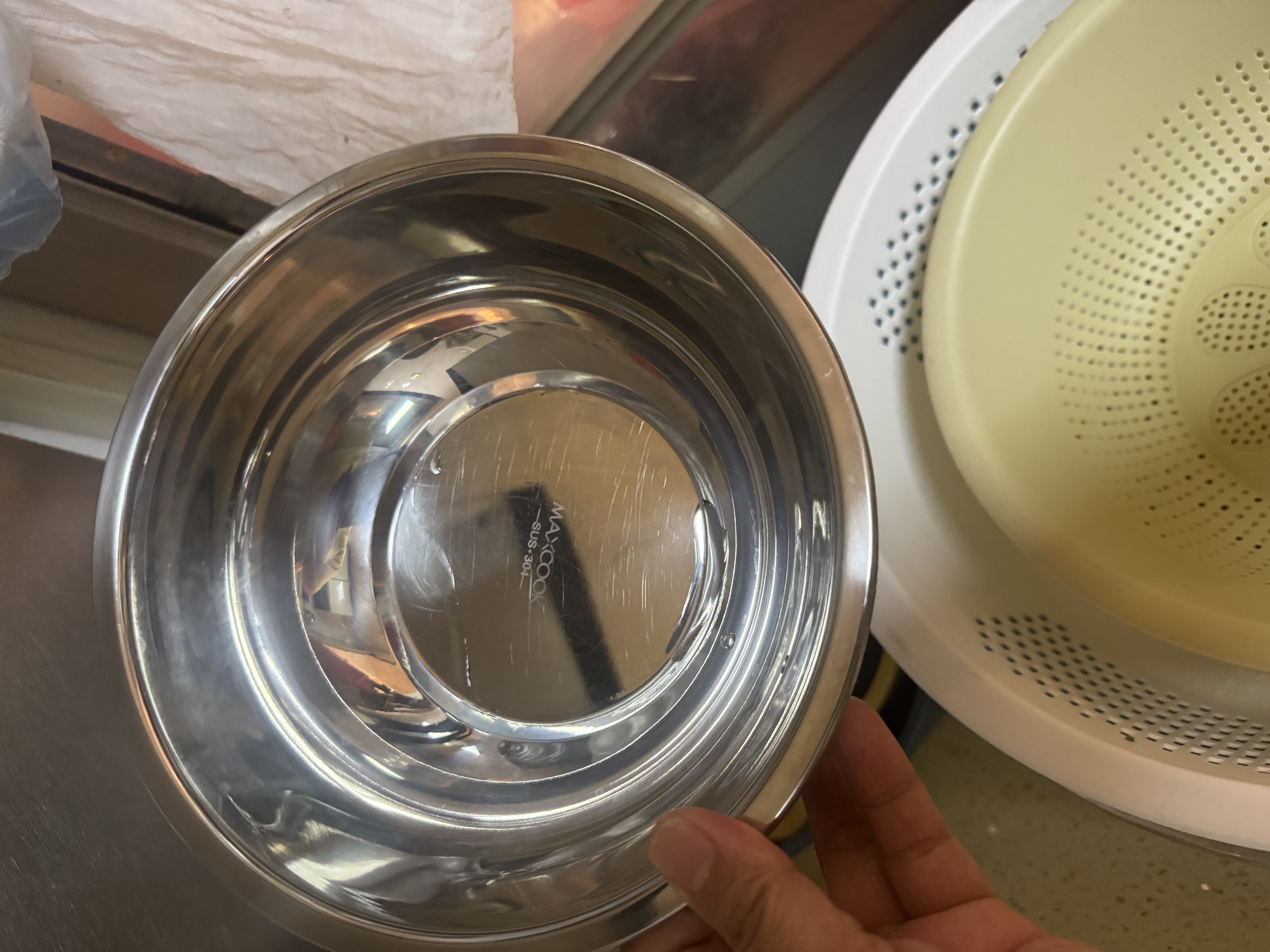 美厨（MAXCOOK）加厚304不锈钢汤盆 炒菜盘大碗盛汤方便面冷面碗菜碗随机MCWA7276 实拍图