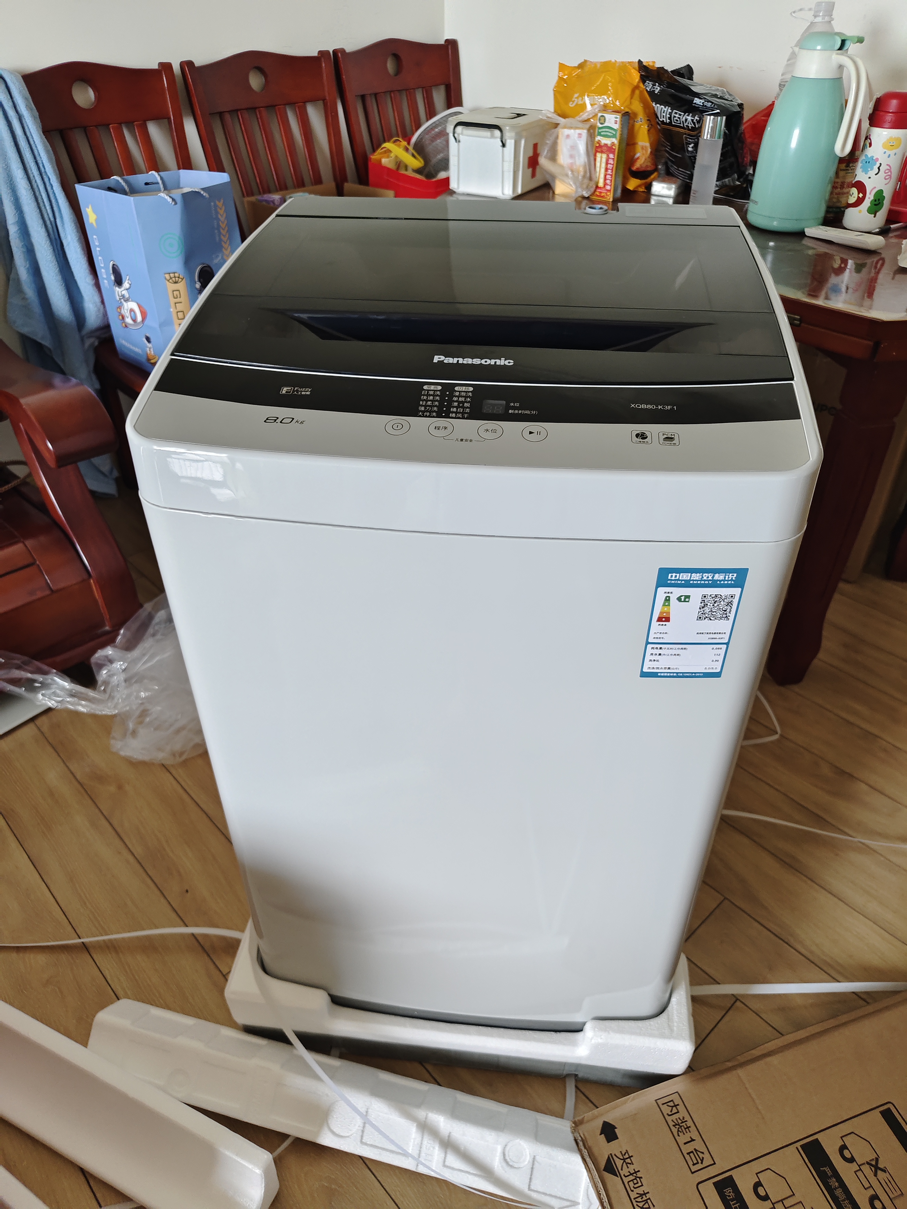 松下8公斤波轮全自动洗衣机爱妻号人工智能节水防缠绕立体漂桶洗净【免费安装规划带防鼠板】 8KG|热销XQB80-K3F1 波轮 免费安装规划 实拍图