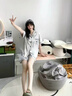 南极人（Nanjiren）可爱冰丝睡衣女款夏季短袖带胸垫2026新款夏凉感大码外穿家居服女 ABL-20085 【免穿文胸 凉感冰雪丝】 L 【推荐体重约100-120斤】 实拍图