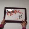良木新中式电表箱装饰画免打孔总闸开关配电箱遮挡装饰画壁画柿柿如意 3A-事事如意-红褐实木框 50*40CM左推拉遮挡40*30 实拍图