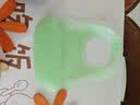 新安代婴儿围兜 宝宝围嘴儿童小孩吃饭兜防水立体口水卡通罩衣可调节 【四档可调节 全身硅胶】豆可绿 实拍图