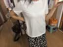 森马（Semir）短袖T恤女夏季短款V领半开襟套头衫紧身正肩2026上衣109326100046 实拍图