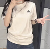 adidas情侣休闲纯棉上衣圆领短袖T恤男女夏季阿迪达斯官方轻运动   粉色   XS 实拍图