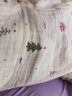 婧麒（JOYNCLEON）婴儿夏季薄款纯棉纱布连体衣短袖系带哈衣男女宝宝空调服爬服 白底红印花 森林小鹿 59cm  【1-3月建议体重3.5-6.9kg】 实拍图
