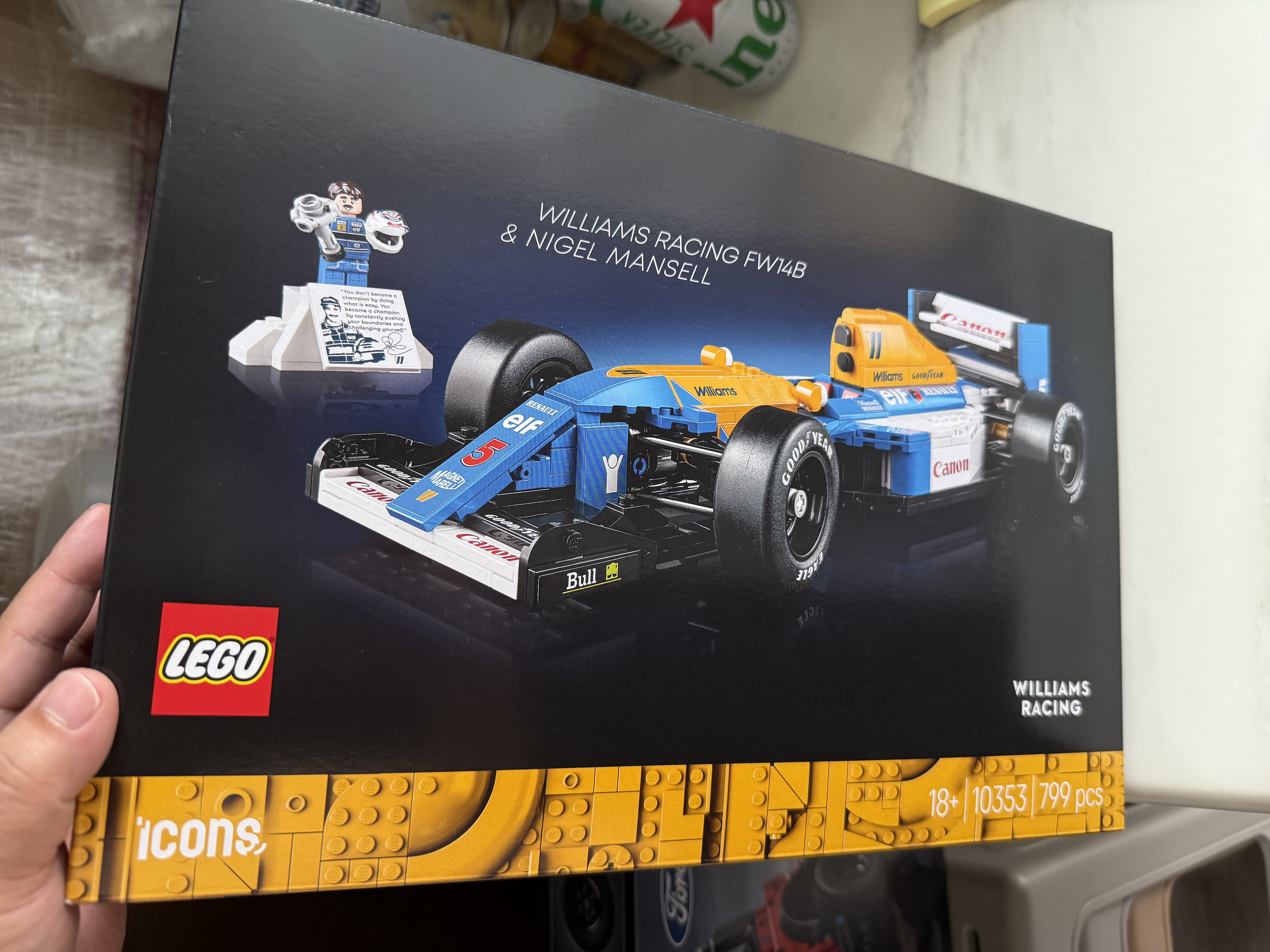 乐高（LEGO）积木玩具 ICONS限定 10353威廉姆斯车队FW14B与丹格尔曼塞尔18岁+ 实拍图