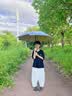 七麦麦三折晴雨伞儿童伞学生伞安全圆角太阳伞遮阳伞防晒伞男女孩雨伞蓝 实拍图