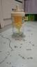 多图案ins风水杯户外夏天吸管玻璃杯泡茶杯泡茶杯带盖大容量杯子 黄色1个 实拍图