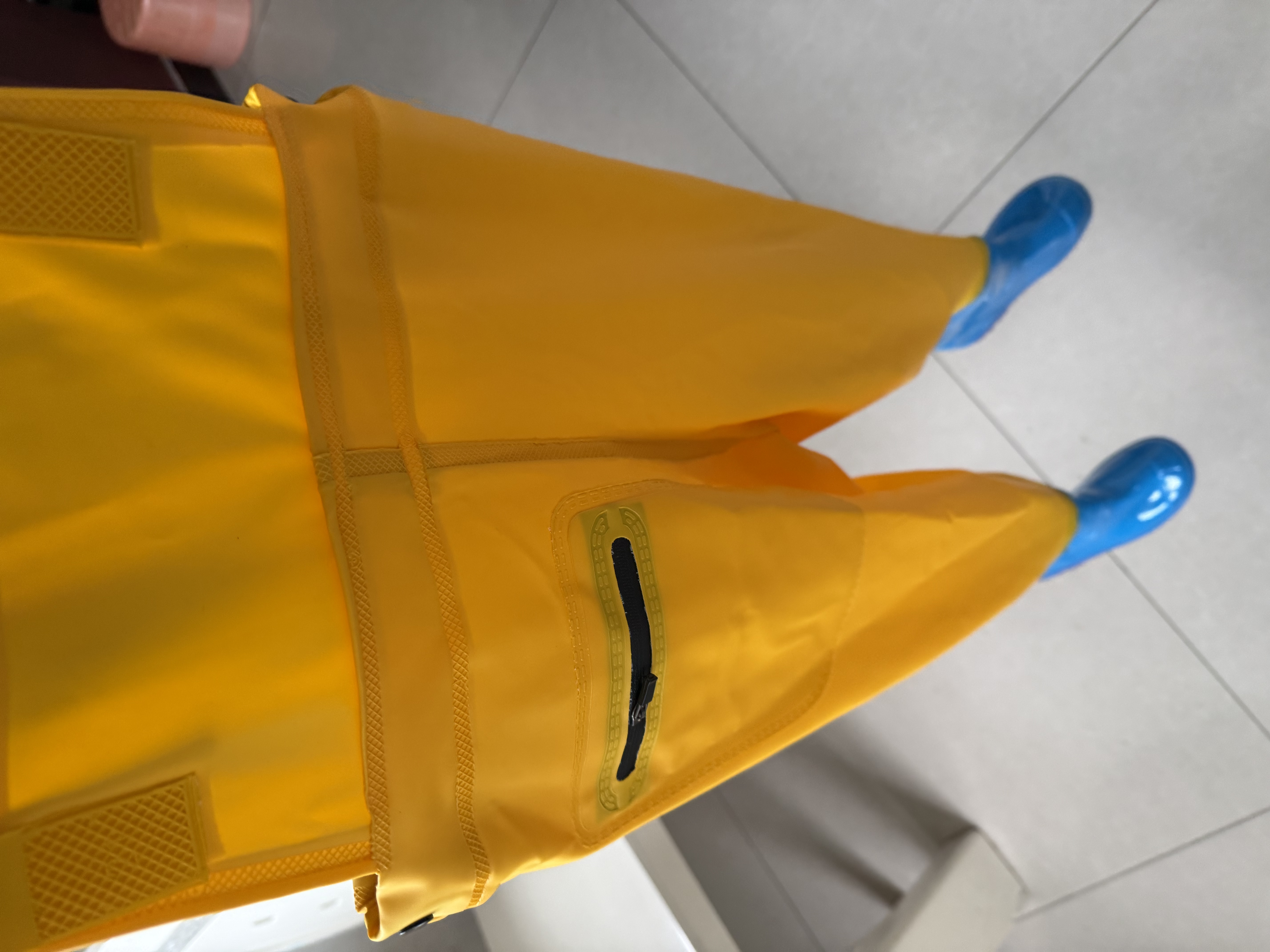 臻佑（Grsaed）赶海连体裤儿童下水裤捉鱼玩水涉水服水裤水鞋一体玩沙水裤黄30码 实拍图