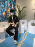 MageGee潮牌裤子男夏季男士冰丝休闲裤宽松直筒薄款透气韩版垂感小西长裤 233-黑色 3XL 实拍图