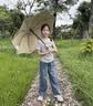 七麦麦三折晴雨伞儿童伞学生伞安全圆角太阳伞遮阳伞防晒伞男女孩雨伞粉 实拍图