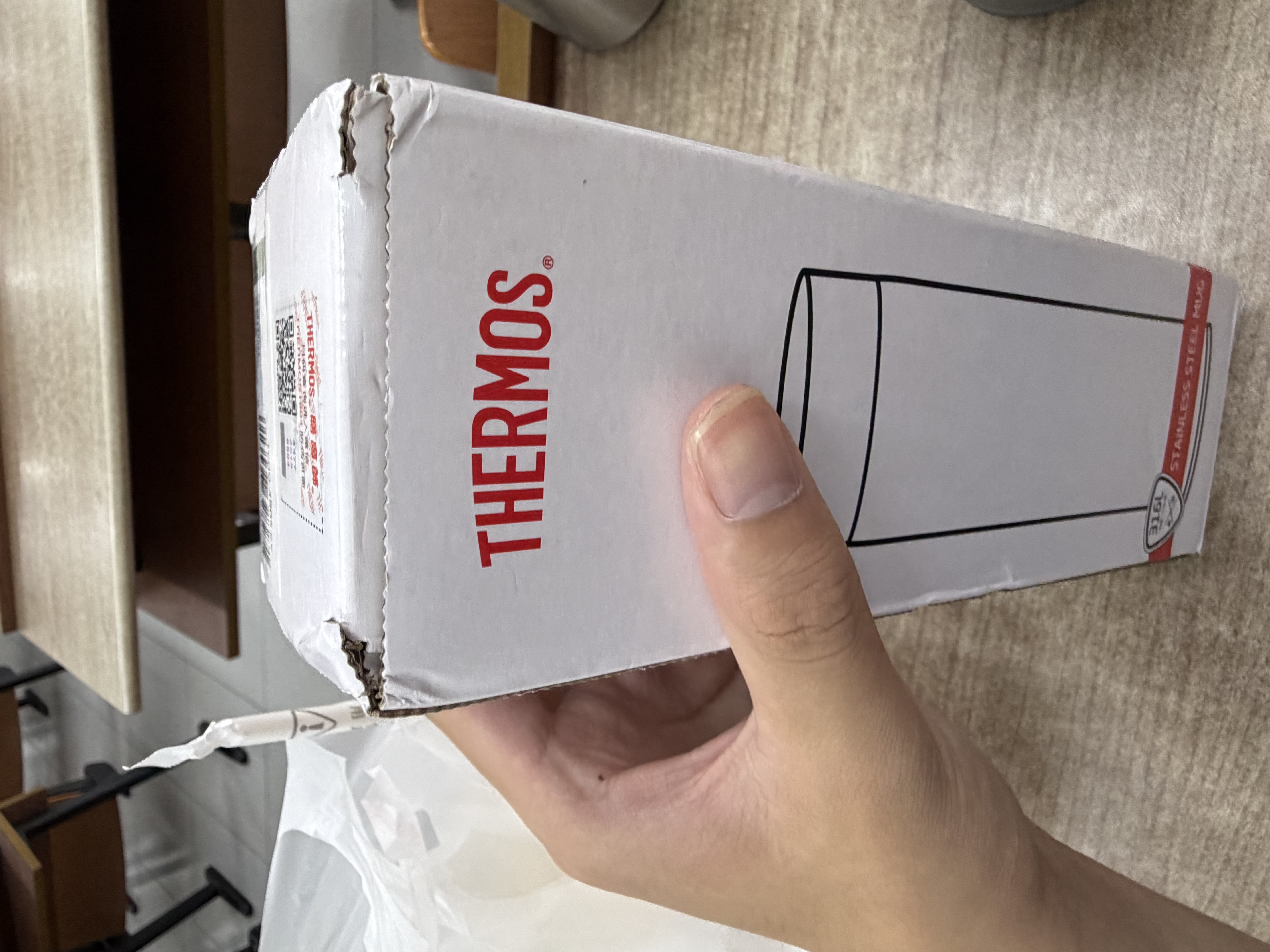膳魔师（THERMOS）保温杯480ml大容量316钢男女士商务车载保冷水杯子TCOQ-480S-GY 实拍图