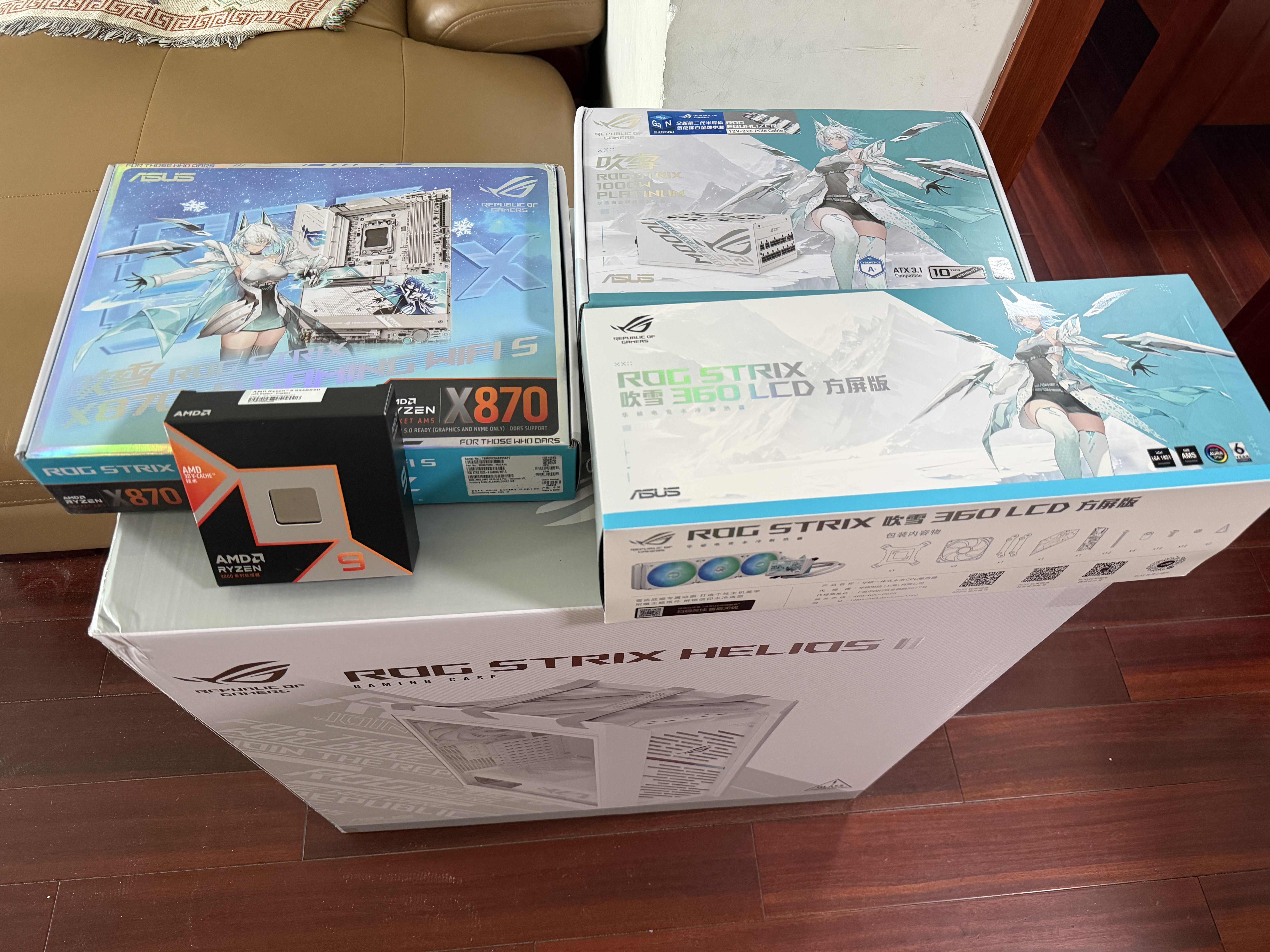 ROG STRIX X870-A GAMING WIFI S吹雪主板 支持CPU 9900X3D/9950X3D/9800X3D (AMD X870/socket AM5)  实拍图
